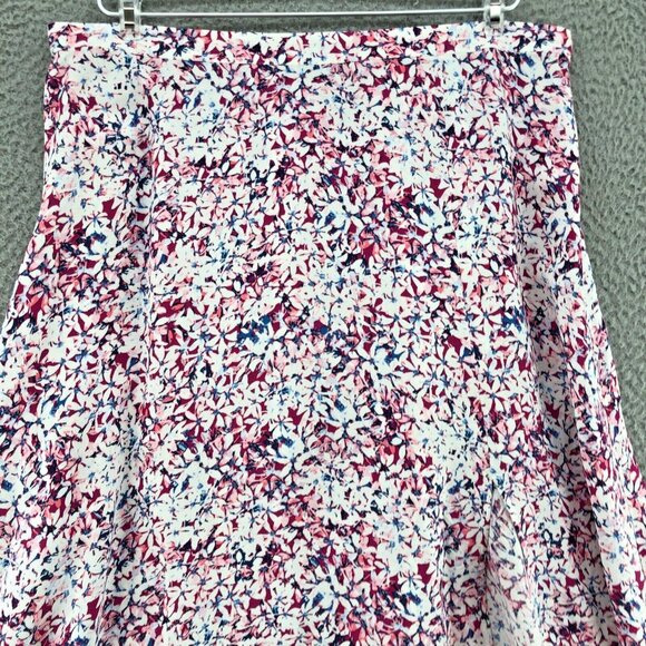 Banana Republic Skirt Womens Large Pink Floral Midi A Line Slit Pull On Flowy - Picture 4 of 9